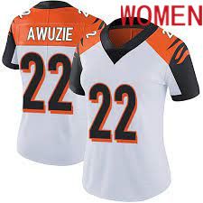 Women Cincinnati Bengals #22 Chidobe Awuzie White Nike Limited Player NFL Jersey->cincinnati bengals->NFL Jersey